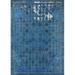 Ahgly Company Indoor Rectangle Mid-Century Modern Blue Ivy Blue Persian Area Rugs 3 x 5