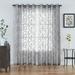 Goory 1pc Grommet Voile Window Curtain Floral Tulle Window Drape Eyelet Ring Top Sheer Curtain Valance Gray W:55 x L:89
