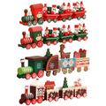 4 Packs Christmas Decor Cute Wooden Mini Train Decoration Ornaments Kids Gift Home Party Kindergarten Decor