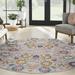 Nourison Passion Floral Silver 8 x Round Area Rug (8 Round)