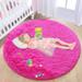Noahas Luxury Round Fluffy Area Rugs for Bedroom Kids Girls Room Nursery Super Soft Circle Rug Cute Shaggy Carpet for Children Living Room 5ft Hot Pink