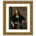 Ferdinand Bol 12x14 Gold Ornate Wood Frame and Double Matted Museum Art Print Titled - Portrait of a Naval Officer Probably Vice-Admiral Aert Van Nes (1626-1693) (1667)