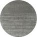 Ahgly Company Indoor Round Contemporary Gunmetal Gray Abstract Area Rugs 7 Round