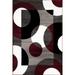 World Rug Gallery Modern Geometric Area Rug - Burgundy 2 x 7