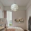 Modern Nordic LED Pendant Lamp White Ball Shade Bedroom Ceiling Light w/Bulb LED Suspension Pendant Lamp Fixtures White Ball Shade Lustre Ceiling Light Art LED Pendant Lamp White Ball Shade