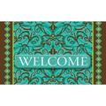 Toland Home Garden Damask Welcome Pattern Door Mat 18x30 Inch Doormat