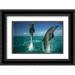 Bottlenose Dolphin pair leaping from water Caribbean 2x Matted 24x18 Black Ornate Framed Art Print by Wothe Konrad