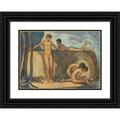 Ludwig von Hofmann 14x11 Black Ornate Wood Framed Double Matted Museum Art Print Titled: Bavarian Boys (Approx. 1912)