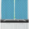 Ambesonne Tree Kitchen Curtains Winter Art Pine Nature Forest 55 x45 Sea Blue White