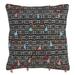 SARO 18 in. Square Geometric Print Down Filled Throw Pillow with Triangle Tassels - Multi Color