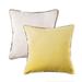 Phantoscope Christmas holiday Decorative Throw Pillow Set Particles Trimmed Velvet Series Covers 18 x 18 Yellow and Off White 2 Pack