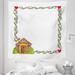 Christmas Tapestry Frame Featuring Candy Canes Hearts and a Gingerbread Cookie House Joy Fabric Wall Hanging Decor for Bedroom Living Room Dorm 5 Sizes Multicolor by Ambesonne