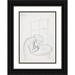 Marian Kopf 11x14 Black Ornate Wood Framed Double Matted Museum Art Print Titled: Letter-Double-Sided Drawing (On the Reverse Sketch to the Image Panzerzug ) (1965-1969)