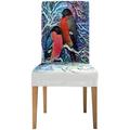 KXMDXA Two Bullfinch on Snowy Branch in Forest Stretch Chair Cover Protector Seat Slipcover for Dining Room Hotel Wedding Party Set of 1