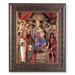 Throne of Angels and Saints Picture Framed Wall Art Decor Large Antique Gold and Expresso Decorated Frame with Beveled Edge and Gold Lip
