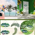 WNG Summer Welcome Sign Iron Art Leaf Hanging Sign Shape Metal Watermelon Door Sign Hanging Plaque Rustic Wall Sign for Front Door Porch Bar Cafe Shop Store Green