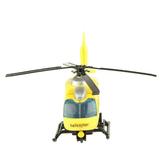 Diecast Vehicles 1:43 Scale Alloy Helicopter Model Friction Powered Airplane Yellow