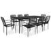 vidaXL Garden Dining Set 7/9 Piece Cotton Rope and Steel Black Outdoor Patio