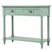Hassch Daisy Series Console Table Traditional Design With Two Drawers And Bottom Shelf Acacia Mangium (Ivory White)