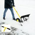 iTopRoad 29 ÃƒÂ—18Iron Snow Pusher with Wheels Heavy Duty Snow Plow Adjustable T-Handle for Pavement Clearing