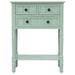 Hassch Narrow Console Table Slim Sofa Table With Three Storage Drawers And Bottom Shelf For Living Room Easy Assembly (Retro Blue)