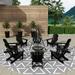 Westintrends 8 Pcs Outdoor Folding HDPE Adirondack Patio Chairs Weather Resistant Black