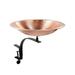 Achla BBHC-03T-RM Hammered Solid Birdbath with Rail Mount Bracket Satin Copper