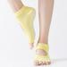 Dadaria Bombas Socks Women Open Toe Women Anti Slip Finger-separated Yoga Socks Sport Ballet Dance Socks Yellow Women