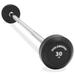 Philosophy Gym Rubber Fixed Barbell 30 LB Pre-Loaded Weight Straight Bar for Strength Training & Weightlifting