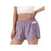 TFFR Women Summer Athletic Shorts Adults Solid Color Pants with Compression Underwear Lining Pockets