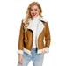 HSMQHJWE Lined Sweater Women Wool Jacket Women Plus Womens Solid Color Short Leather Suit Leather Motorcycle Jacket Wool Insulated Vest