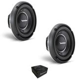 2 x Rockford Fosgate Power 10 Slim 2000 Watt Single 2 Ohm Subwoofer T1S2-10