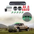 SCITOO Fit for 2002-2007 Chevy Silverado/GMC Sierra 1500 2500HD 3500 3x Clear Cab Lights Covers Cab Roof Running Top Clearance Marker Assembly with 5x GreenLED Light Bulbs