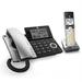AT&T CL84107 DECT 6.0 Expandable Corded/Cordless Phone with Smart Call Blocker Black/Silver with 1 Handset