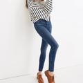 Madewell Jeans | Last Chancemadewell Petite 9” Mid-Rise Skinny Jeans In Paloma Wash Raw-Hem | Color: Red/Tan | Size: 25p