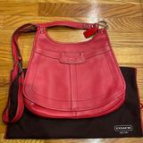 Coach Bags | Coach Front Flap Crossbody Bag. Back Zipper Pocket. Adjustable Strap. | Color: Red | Size: Os