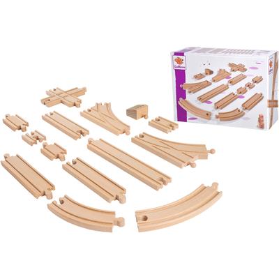 Schienenerweiterungs-Set EICHHORN "Großes Schienensortiment" Spielzeugeisenbahn-Erweiterungen braun (holzfarben) Kinder Ab 3-5 Jahren