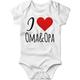 miKalino Babybody mit Spruch für Jungen Mädchen Unisex kurzarm I love Oma & Opa | handbedruckt in Deutschland | Handmade with love, Farbe:weiss, Grösse:56