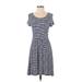 Old Navy Casual Dress - A-Line Scoop Neck Short sleeves: Blue Print Dresses - Women's Size X-Small