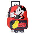 Disney Mickey Mouse Fashion Schulrucksack mit Wagen, mehrfarbig, 27 x 33 x 11 cm, Mikrofaser 9,8 l, bunt, Schulrucksack mit Trolley