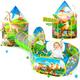 Sanobear 3PC Dinosaur Tent for Boys with Kids Ball Pit, Kids Play Tents and Crawl Tunnel for Toddlers, Pop Up Playhouse Toys for Baby Indoor & Outdoor Tent Games, Birthday Kid’s Gifts, (ZSDB0001)