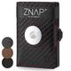 ZNAP Airtag Wallet Made of Premium Leather | Men's Credit Card Case | Wallet Men Small | RFID Blocking & Slim Wallet I Card Case, Air tag Wallet Men - 8 Card Slots,Carbon Racing