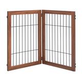 Tucker Murphy Pet™ Fitzgerald Free Standing Pet Gate Wood (a more stylish option) in Brown | 31.5 H x 43.94 W x 0.71 D in | Wayfair