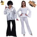 Costume d'Halloween pour Couple Adulte Déguisement Amusant Cosplay des Années 70