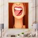 House of Hampton® Sensual Lips Of Glamour Woman Portrait VI - Glam Canvas Wall Decor Canvas in Brown/Red | 12 H x 8 W x 1 D in | Wayfair