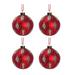 The Holiday Aisle® Beaded/Glittered Glass Diamond Ball Ornament Glass in Red/Yellow | 4.7 H x 4.7 W x 4.7 D in | Wayfair