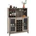 Red Barrel Studio® Deanise Bar Cabinet Wood in Gray | 48.5 H x 38.5 W x 16 D in | Wayfair D78B6FA36D8646D6979F40240E205CB7