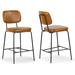 17 Stories 26" Counter Stool Upholstered/Leather/Metal/Faux leather in Brown | 38.5 H x 18 W x 22 D in | Wayfair 524FBCD5F87A47D787C340C13DCA06CC