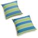 Longshore Tides Ambir 17-Inch Outdoor Knife Edge Throw Pillows Set Of 2 Haliwell Caribbean Polyester/Polyfill | 6 H x 17 W x 17 D in | Wayfair