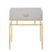 Chic Home Banchi Side Table with Self Closing Drawer